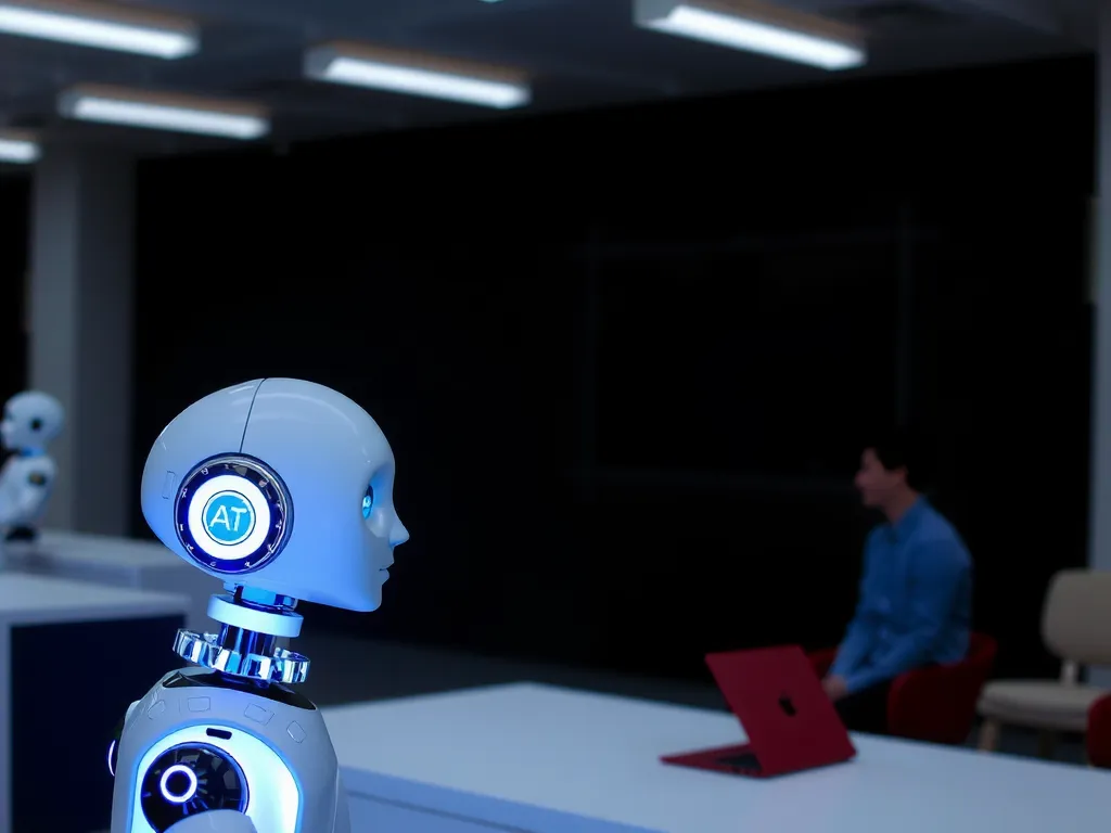 AI-driven content creation with virtual assistant generating engaging and human-like content, professional imagery, modern technology theme AI-driven content creation with virtual assistant generating engaging and human-like content, professional imagery, modern technology theme