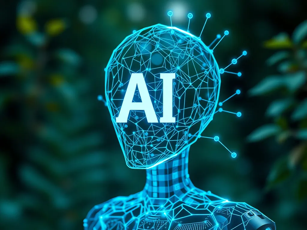 Visual representation of AI's role in web page ranking, showcasing AI algorithms analyzing search data, natural and detailed imagery