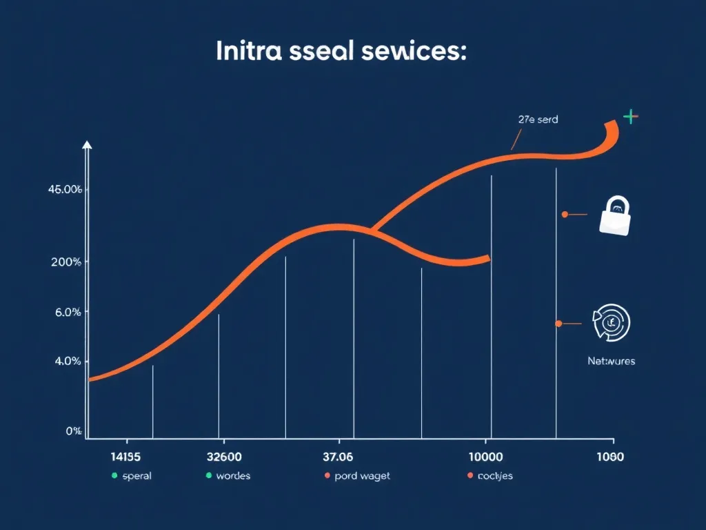 Visual graph displaying fast and secure website performance metrics, including speed and security features, clean and high-quality graphics